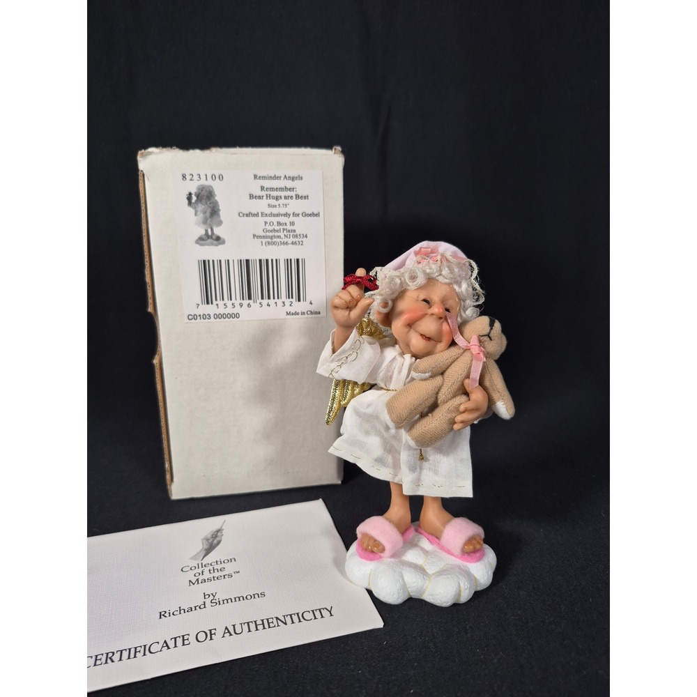 Richard Simmons Goebel Reminder Angel Bear Hugs are Best Figurine 823100 COA Box